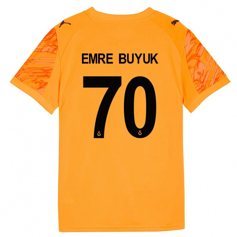 Danxen Criança Enes Emre Büyük #70 Preto Laranja Escuro Camisola Guarda-Redes 2025/26 Camisa