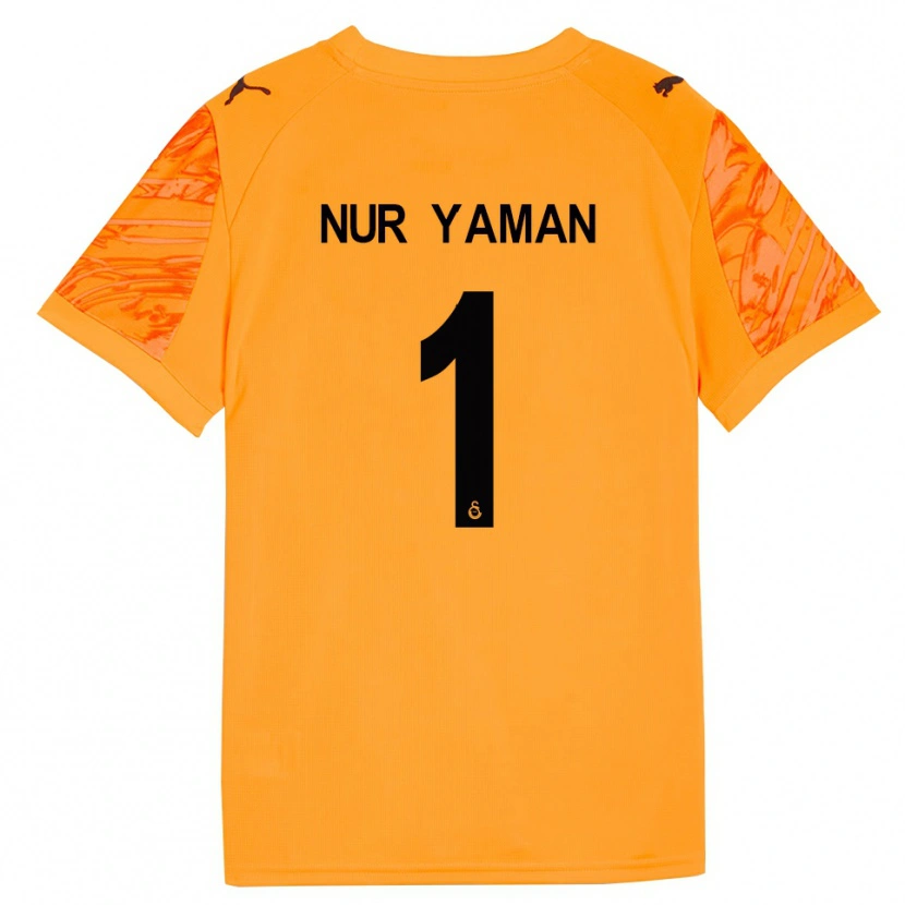 Danxen Criança Gamze Nur Yaman #1 Preto Laranja Escuro Camisola Guarda-Redes 2025/26 Camisa