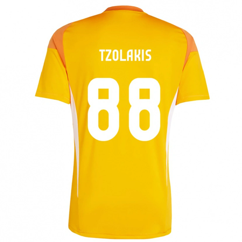 Danxen Criança Konstantinos Tzolakis #88 Laranja Branco Camisola Guarda-Redes 2025/26 Camisa