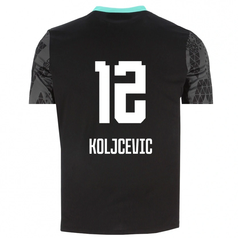 Danxen Criança Danilo Koljcevic #12 Preto Cinza Escuro Camisola Guarda-Redes 2025/26 Camisa