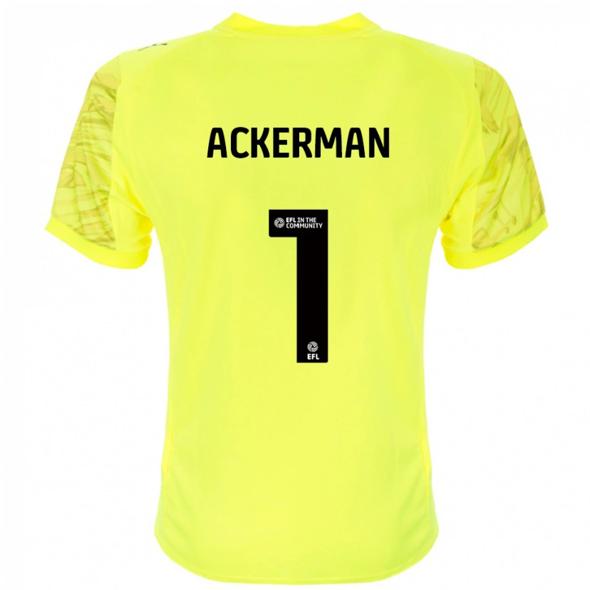 Danxen Criança Emily Ackerman #1 Preto Amarelo Camisola Guarda-Redes 2025/26 Camisa