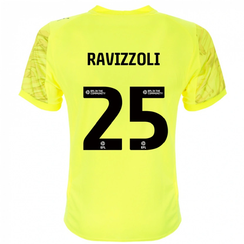 Danxen Criança Franco Ravizzoli #25 Preto Amarelo Camisola Guarda-Redes 2025/26 Camisa