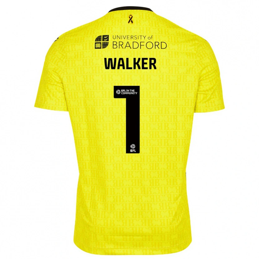 Danxen Criança Sam Walker #1 Preto Amarelo Camisola Guarda-Redes 2025/26 Camisa