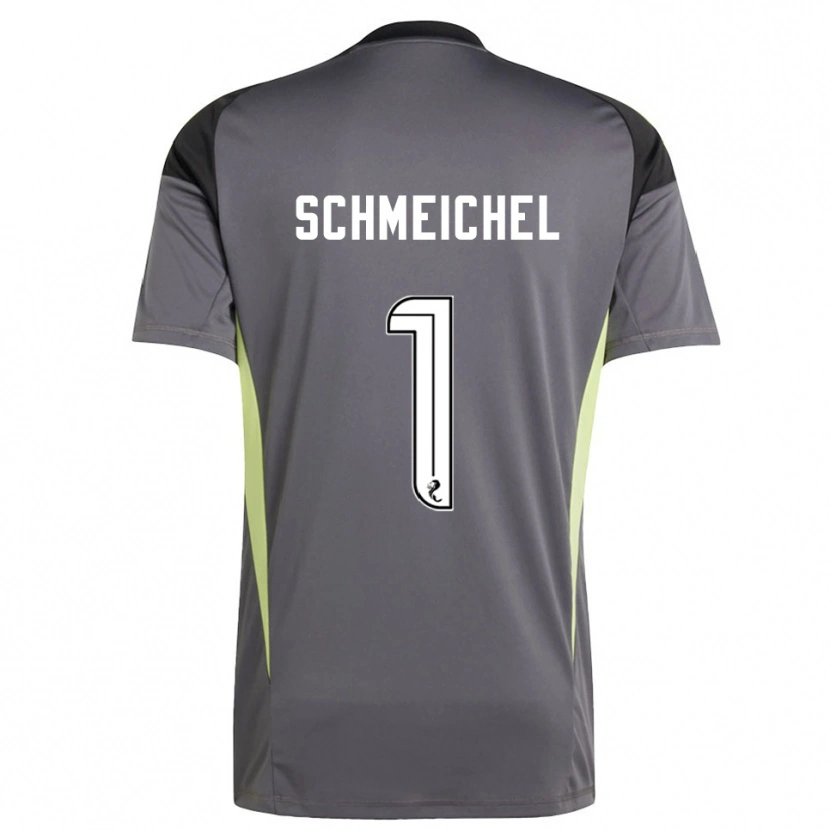 Danxen Criança Kasper Schmeichel #1 Branco Cinza Camisola Guarda-Redes 2025/26 Camisa