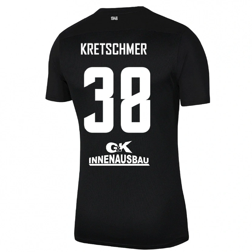 Danxen Criança Theo Kretschmer #38 Preto Branco Camisola Guarda-Redes 2025/26 Camisa