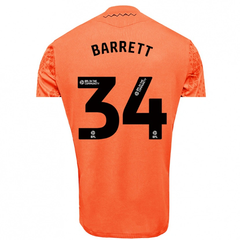 Danxen Criança Killian Barrett #34 Preto Laranja Camisola Guarda-Redes 2025/26 Camisa