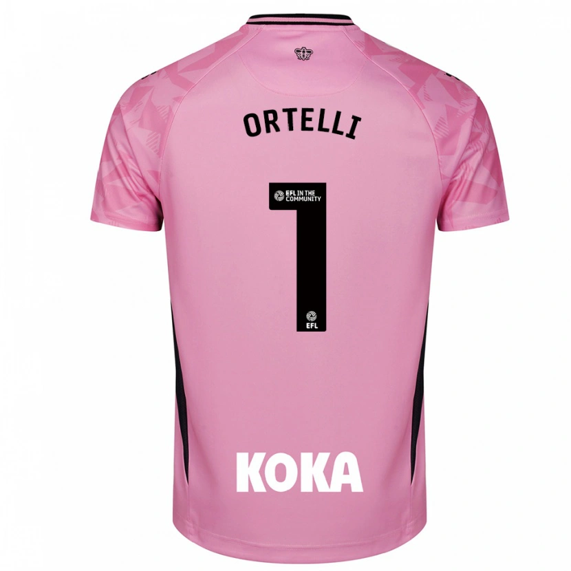 Danxen Criança Gabriel Ortelli #1 Preto Rosa Claro Camisola Guarda-Redes 2025/26 Camisa