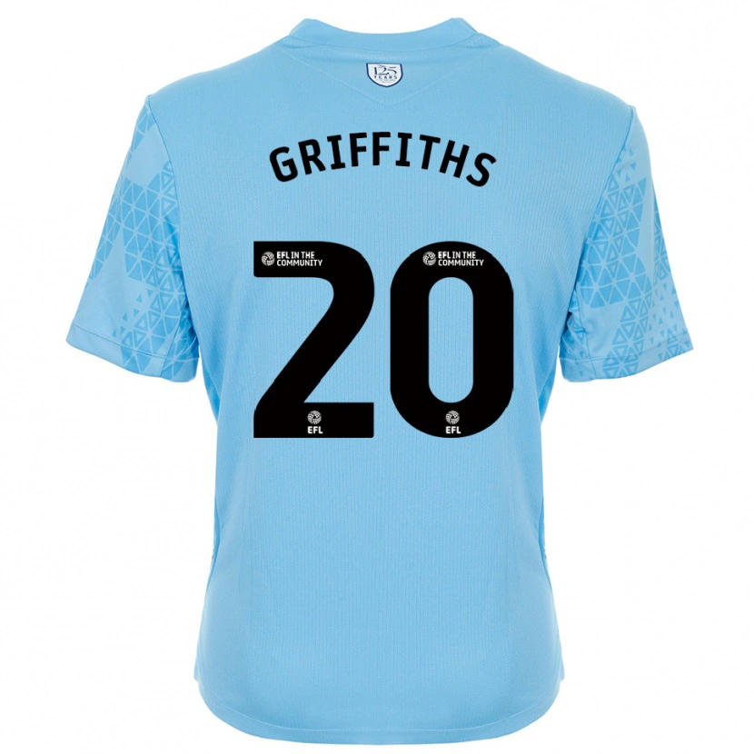 Danxen Criança Josh Griffiths #20 Preto Azul Céu Camisola Guarda-Redes 2025/26 Camisa