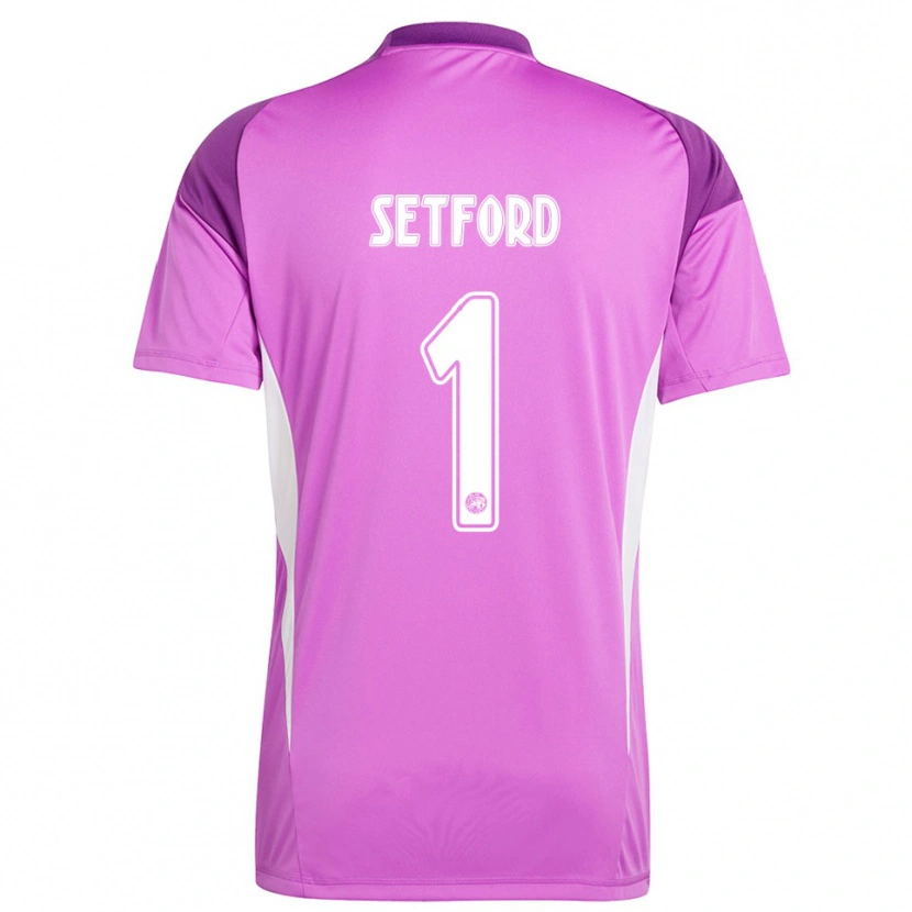 Danxen Criança Charlie Setford #1 Roxo Claro Branco Camisola Guarda-Redes 2025/26 Camisa