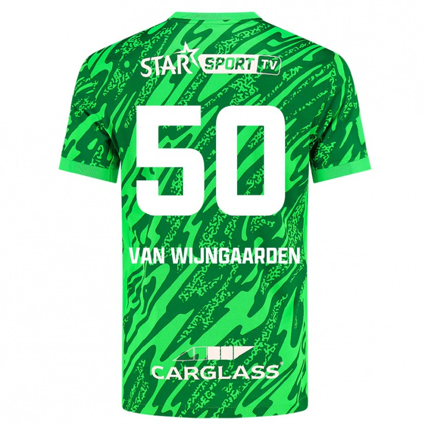 Danxen Criança Maren Van Wijngaarden #50 Verde Escuro Branco Camisola Guarda-Redes 2025/26 Camisa