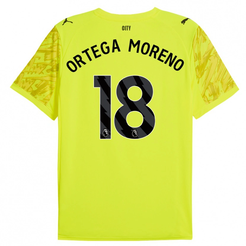Danxen Criança Stefan Ortega #18 Amarelo Laranja Preto Camisola Guarda-Redes 2025/26 Camisa