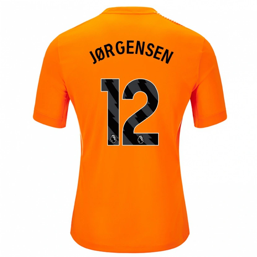 Danxen Criança Filip Jørgensen #12 Laranja Preto Camisola Guarda-Redes 2025/26 Camisa