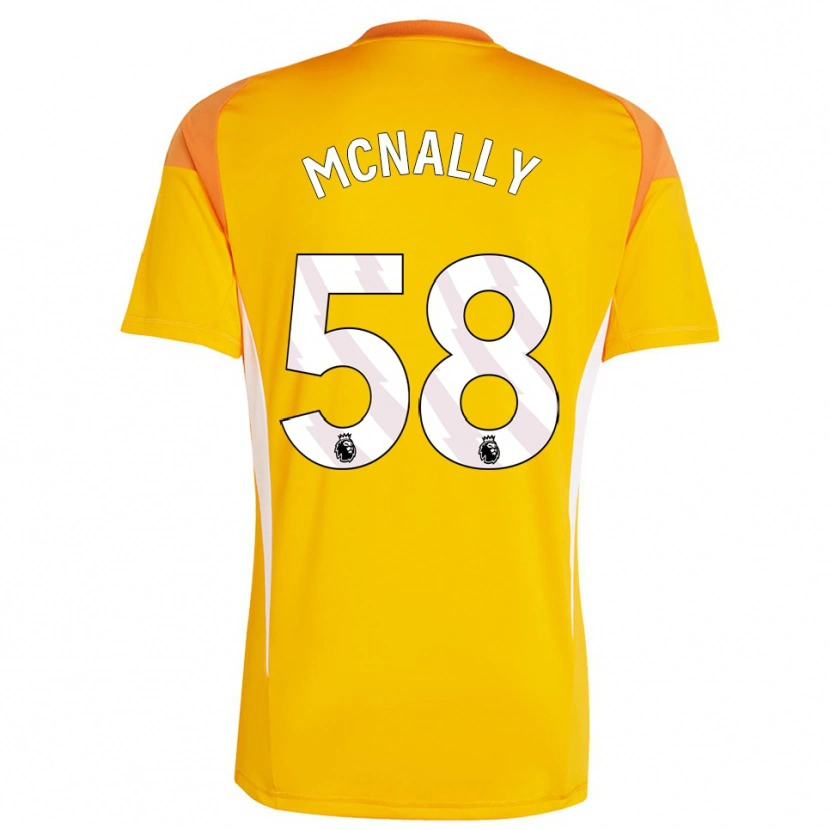 Danxen Criança Alfie McNally #58 Laranja Branco Camisola Guarda-Redes 2025/26 Camisa