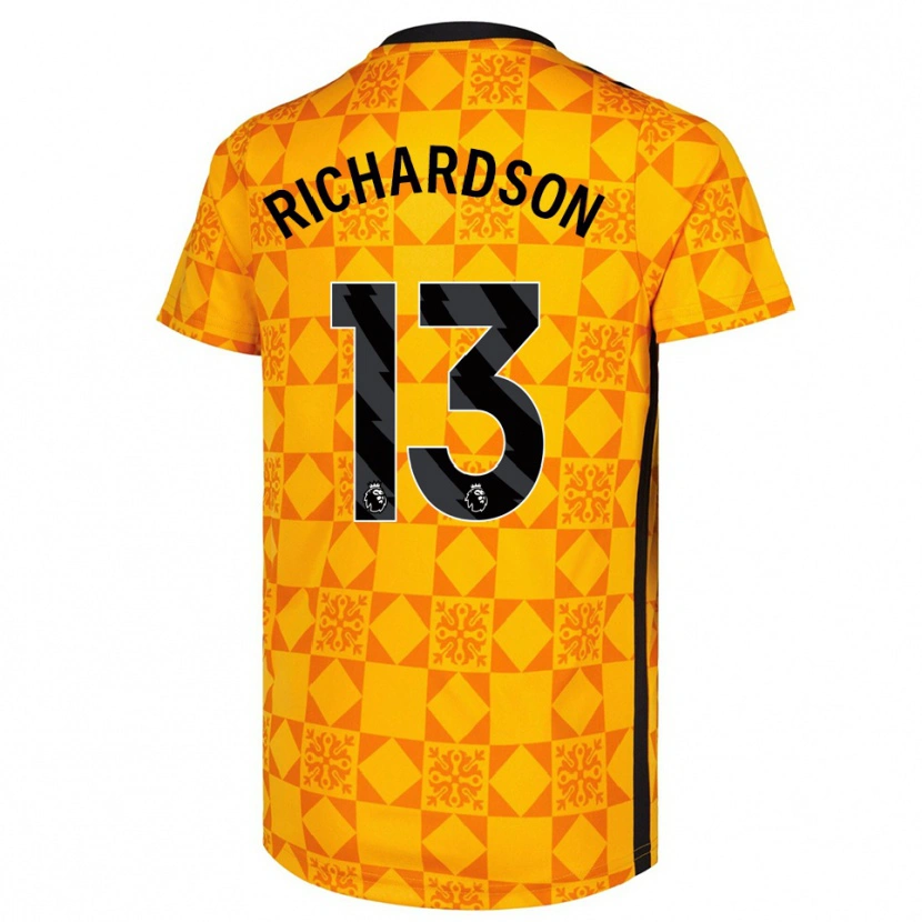 Danxen Criança Adam Richardson #13 Amarelo Preto Camisola Guarda-Redes 2025/26 Camisa