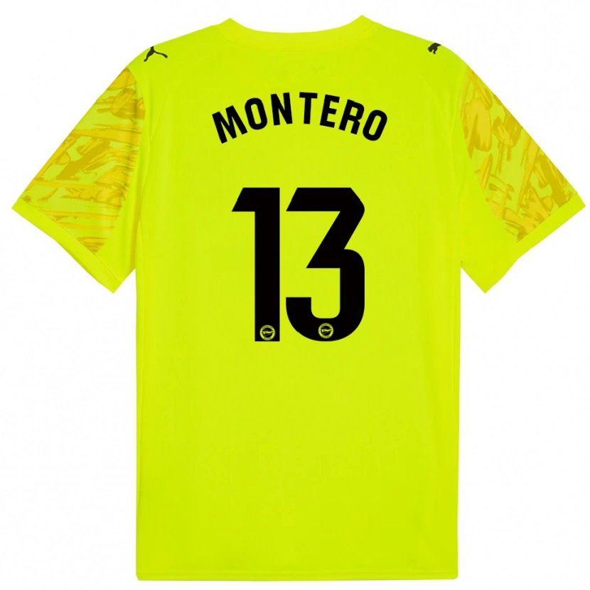 Danxen Criança Rubén Montero #13 Amarelo Preto Camisola Guarda-Redes 2025/26 Camisa