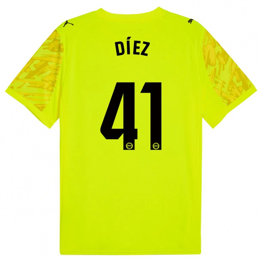 Danxen Criança Victor Díez #41 Amarelo Preto Camisola Guarda-Redes 2025/26 Camisa
