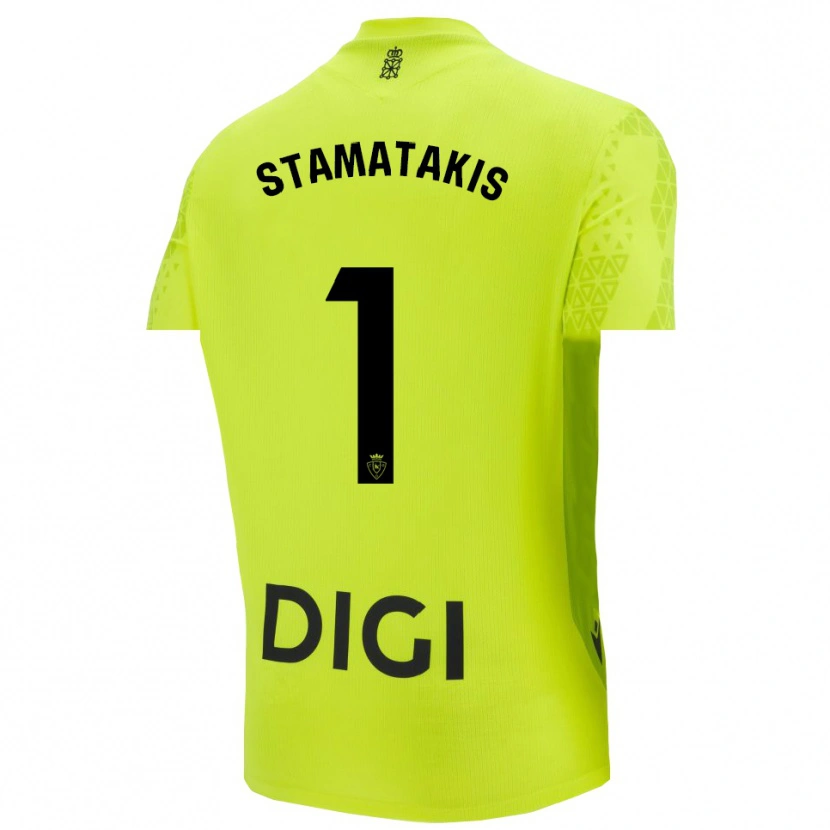 Danxen Criança Dimitrios Stamatakis #1 Verde Fluorescente Camisola Guarda-Redes 2025/26 Camisa