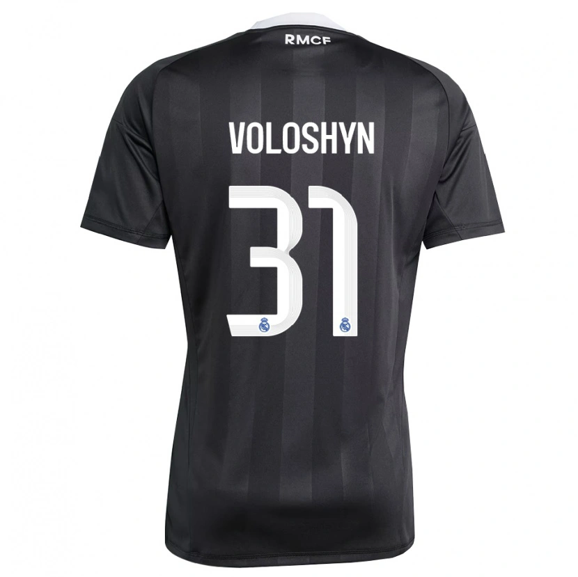 Danxen Criança Ilya Voloshyn #31 Preto Branco Camisola Guarda-Redes 2025/26 Camisa