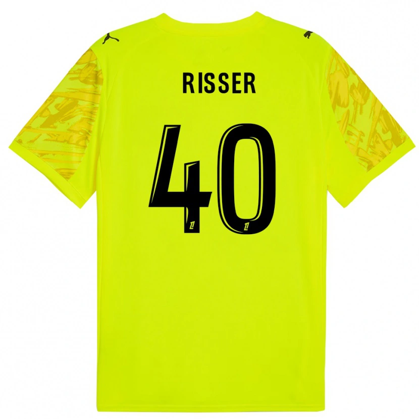 Danxen Criança Robin Risser #40 Verde Fluorescente Preto Camisola Guarda-Redes 2025/26 Camisa