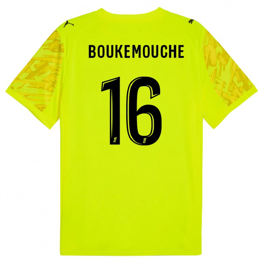 Danxen Criança Amine Boukemouche #16 Verde Fluorescente Preto Camisola Guarda-Redes 2025/26 Camisa