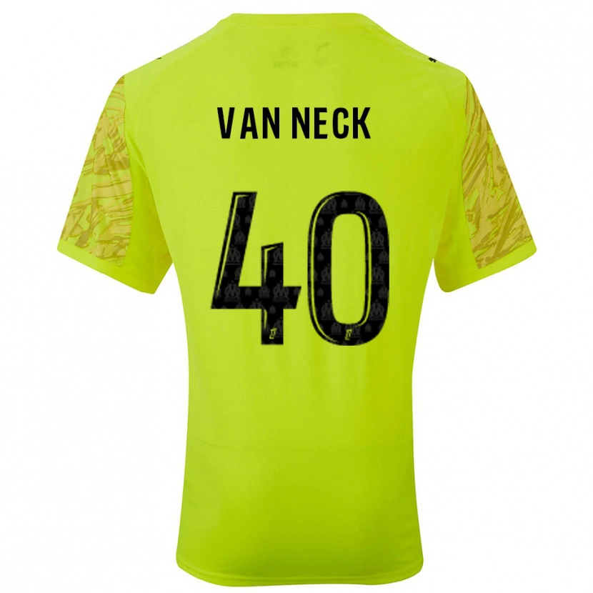 Danxen Criança Jelle Van Neck #40 Verde Fluorescente Preto Camisola Guarda-Redes 2025/26 Camisa