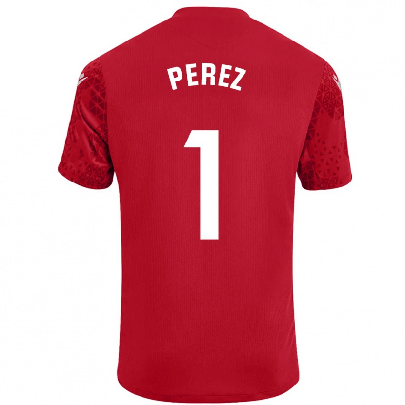 Danxen Criança Fer Pérez #1 Vermelho Branco Camisola Guarda-Redes 2025/26 Camisa
