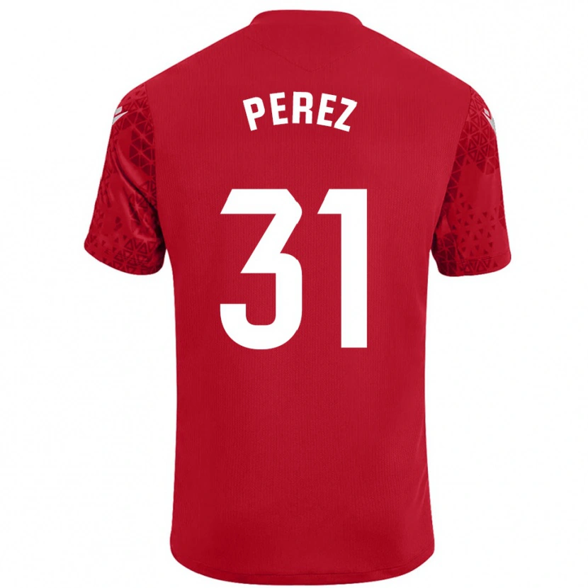 Danxen Criança Ángel Pérez #31 Vermelho Branco Camisola Guarda-Redes 2025/26 Camisa
