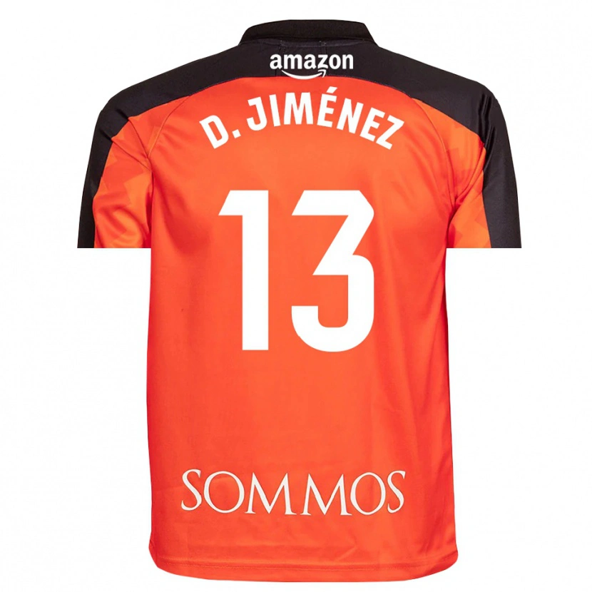 Danxen Criança Dani Jiménez #13 Laranja Preto Camisola Guarda-Redes 2025/26 Camisa