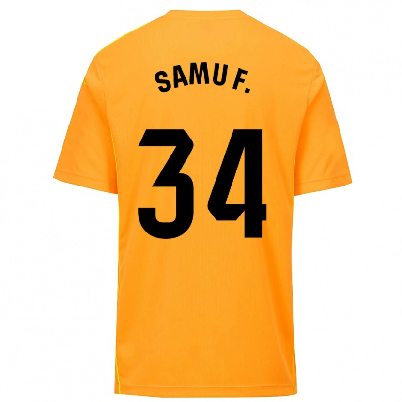 Danxen Criança Samu Fernández #34 Laranja Preto Camisola Guarda-Redes 2025/26 Camisa