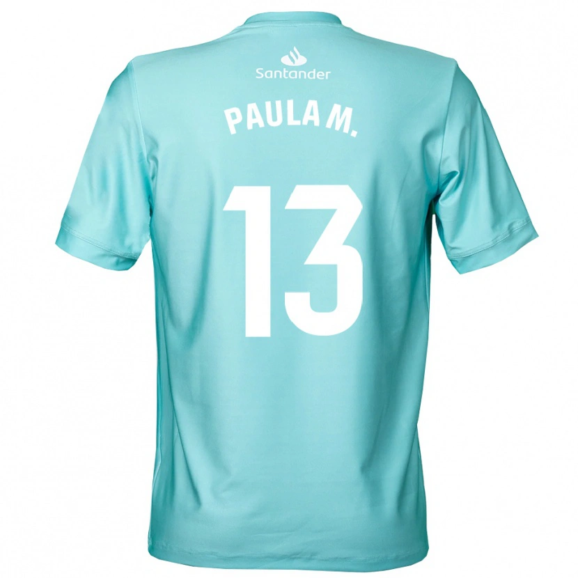Danxen Criança Paula Muñoz Álvarez #13 Ciano Claro Branco Camisola Guarda-Redes 2025/26 Camisa
