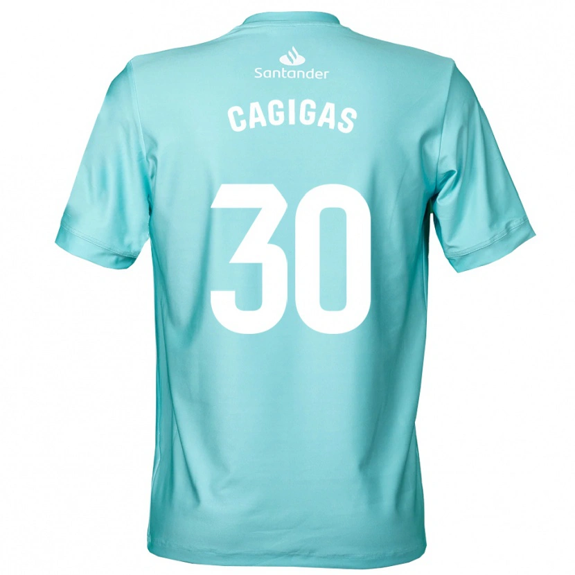 Danxen Criança Iván Cagigas #30 Ciano Claro Branco Camisola Guarda-Redes 2025/26 Camisa