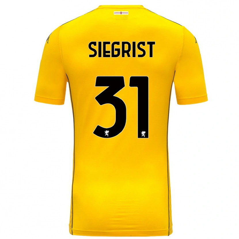 Danxen Criança Benjamin Siegrist #31 Amarelo Escuro Preto Camisola Guarda-Redes 2025/26 Camisa
