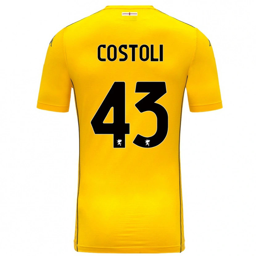 Danxen Criança Lorenzo Costoli #43 Amarelo Escuro Preto Camisola Guarda-Redes 2025/26 Camisa