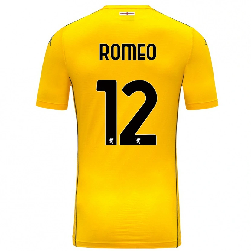 Danxen Criança Emanuele Romeo #12 Amarelo Escuro Preto Camisola Guarda-Redes 2025/26 Camisa
