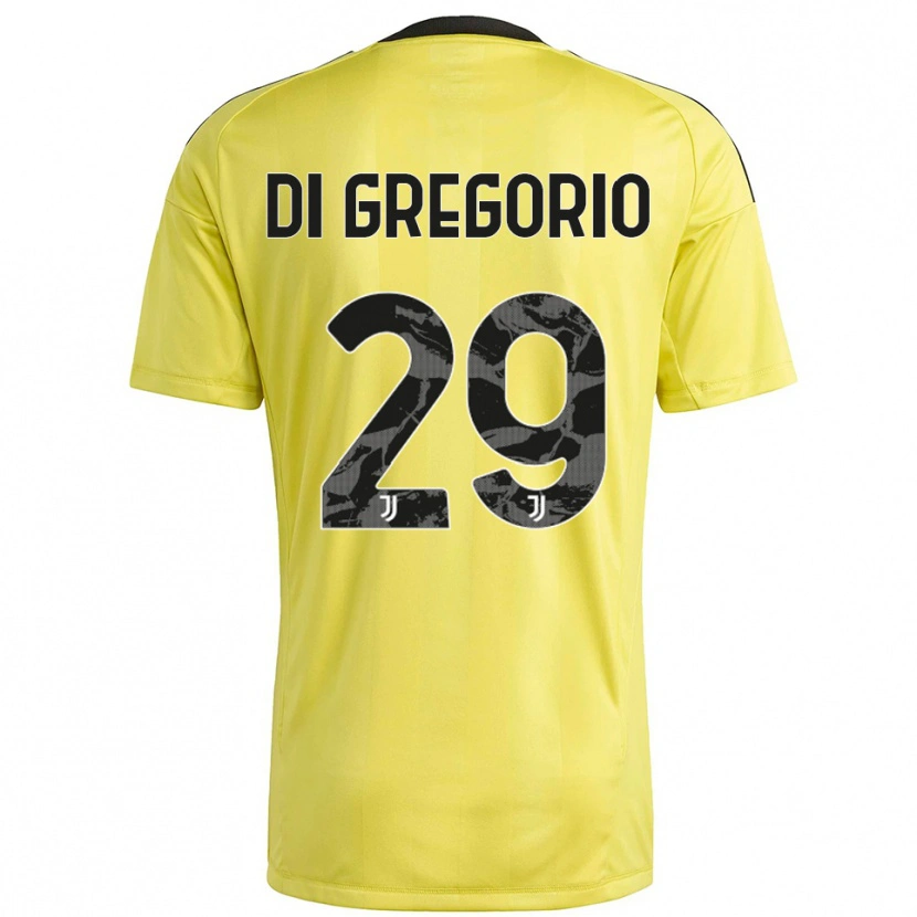Danxen Criança Michele Di Gregorio #29 Branco Amarelo Camisola Guarda-Redes 2025/26 Camisa