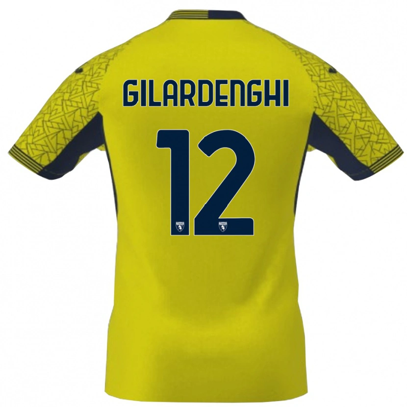 Danxen Criança Riccardo Gilardenghi #12 Preto Amarelo Camisola Guarda-Redes 2025/26 Camisa