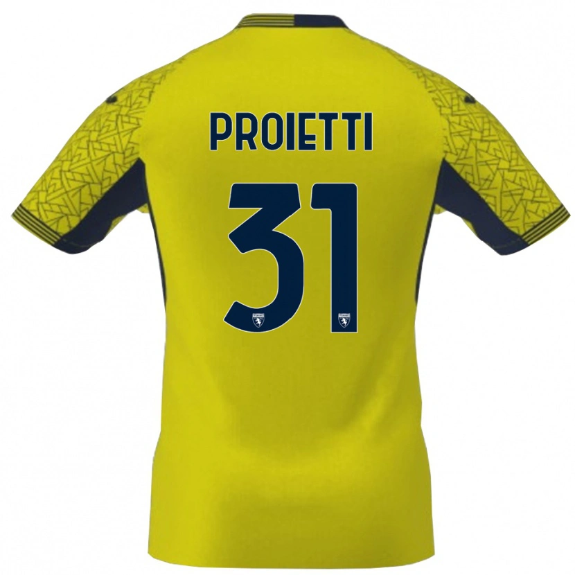 Danxen Criança Riccardo Proietti #31 Preto Amarelo Camisola Guarda-Redes 2025/26 Camisa