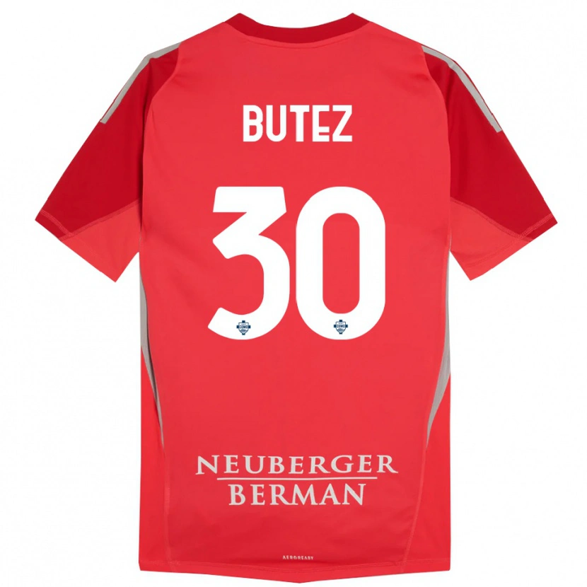 Danxen Criança Jean Butez #30 Cinza Vermelho Camisola Guarda-Redes 2025/26 Camisa