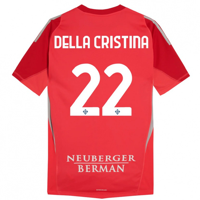 Danxen Criança Stefano Della Cristina #22 Cinza Vermelho Camisola Guarda-Redes 2025/26 Camisa
