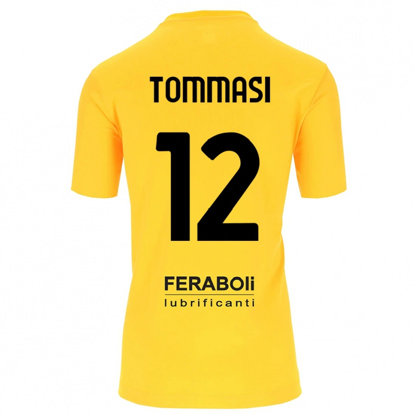 Danxen Criança Francesco Tommasi #12 Preto Amarelo Camisola Guarda-Redes 2025/26 Camisa