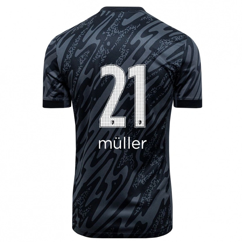 Danxen Criança Florian Müller #21 Branco Preto Camisola Guarda-Redes 2025/26 Camisa