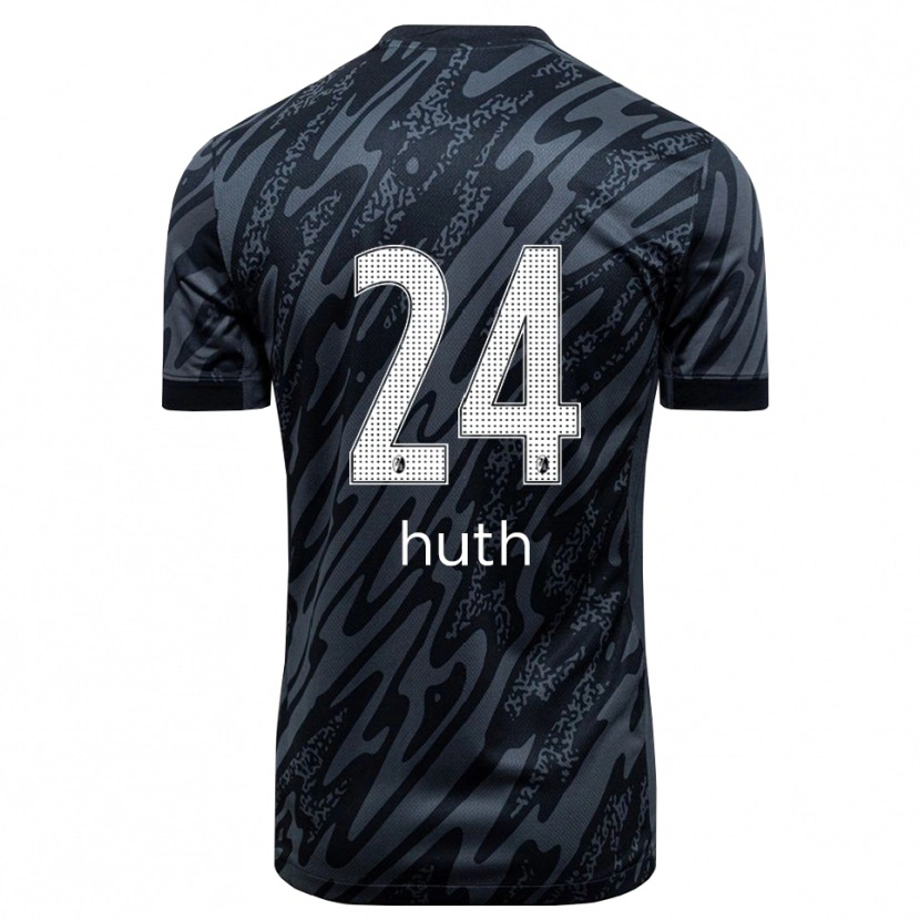 Danxen Criança Jannik Huth #24 Branco Preto Camisola Guarda-Redes 2025/26 Camisa