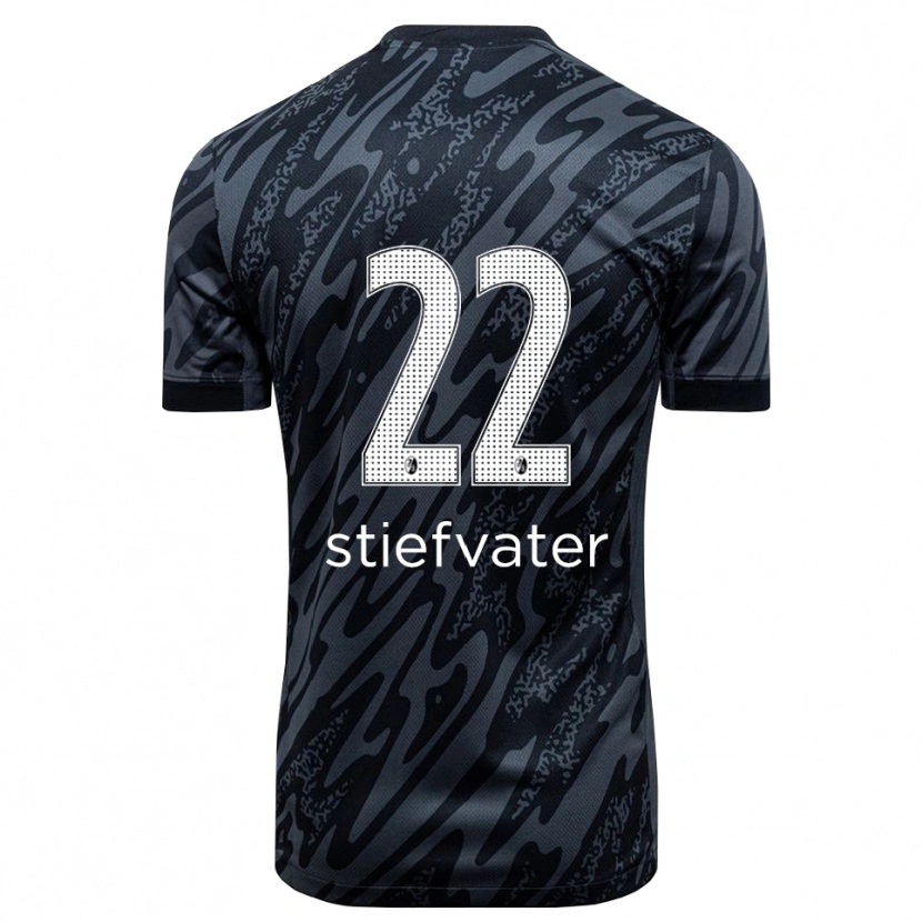 Danxen Criança Max Stiefvater #22 Branco Preto Camisola Guarda-Redes 2025/26 Camisa