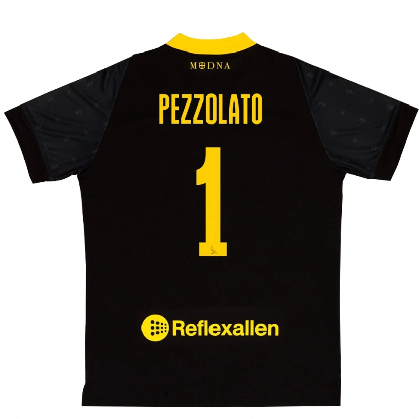 Danxen Criança Michele Pezzolato #1 Preto Amarelo Camisola Guarda-Redes 2025/26 Camisa
