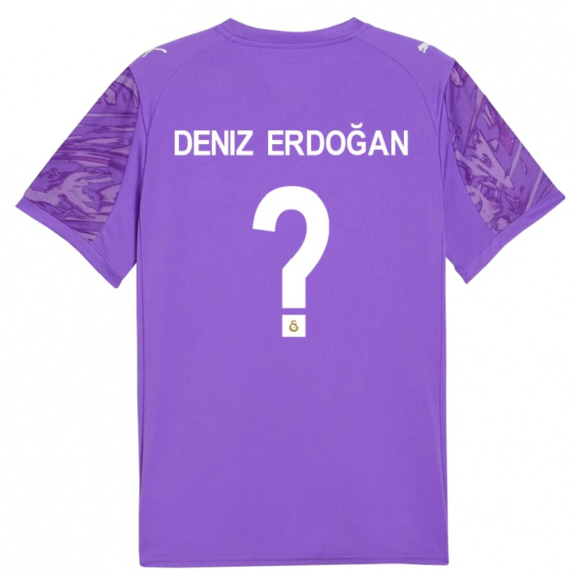 Danxen Criança Ali Deniz Erdoğan #0 Branco Roxo Camisola Guarda-Redes 2025/26 Camisa