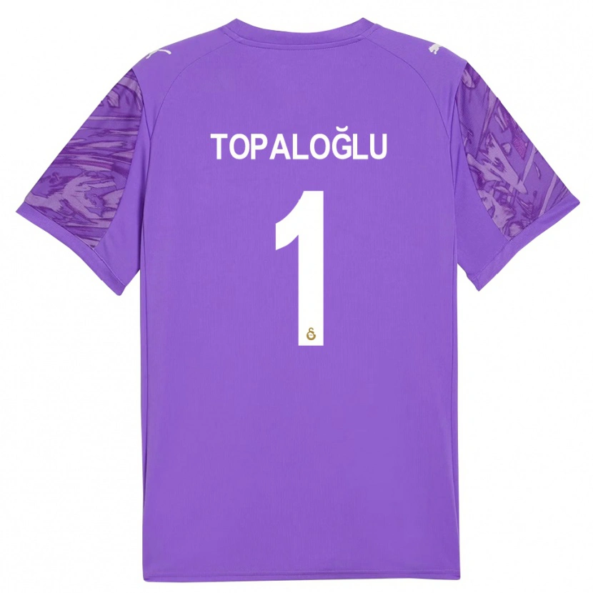 Danxen Criança Eren Topaloğlu #1 Branco Roxo Camisola Guarda-Redes 2025/26 Camisa