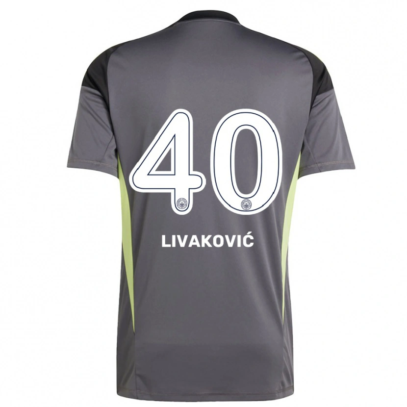 Danxen Criança Dominik Livakovic #40 Preto Cinza Escuro Camisola Guarda-Redes 2025/26 Camisa
