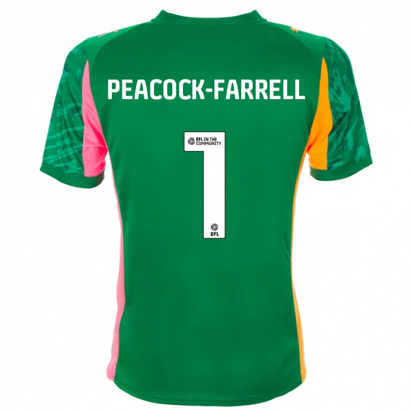 Danxen Homem Bailey Peacock-Farrell #1 Laranja Verde Camisola Guarda-Redes 2025/26 Camisa