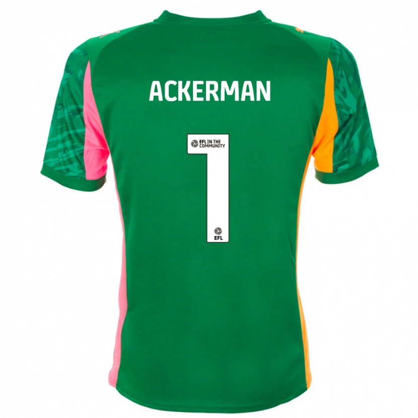 Danxen Homem Emily Ackerman #1 Laranja Verde Camisola Guarda-Redes 2025/26 Camisa