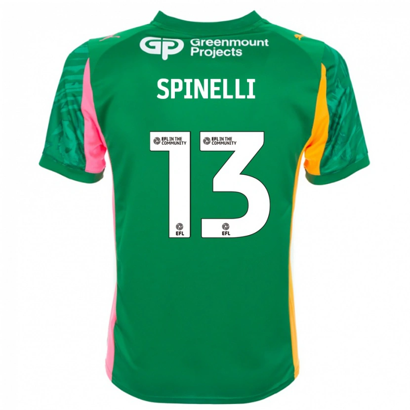 Danxen Homem Matteo Spinelli #13 Laranja Verde Rosa Camisola Guarda-Redes 2025/26 Camisa